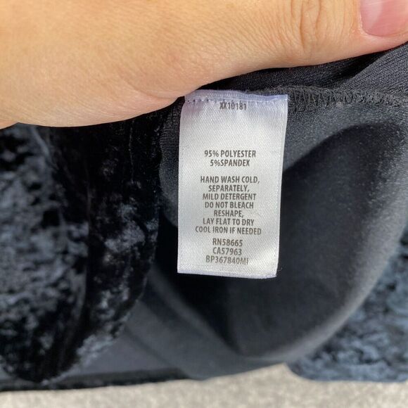 BP. Blouse Women L Large Black Sleeveless Wide Strap Round Neck Velvet Casual - Picture 6 of 9